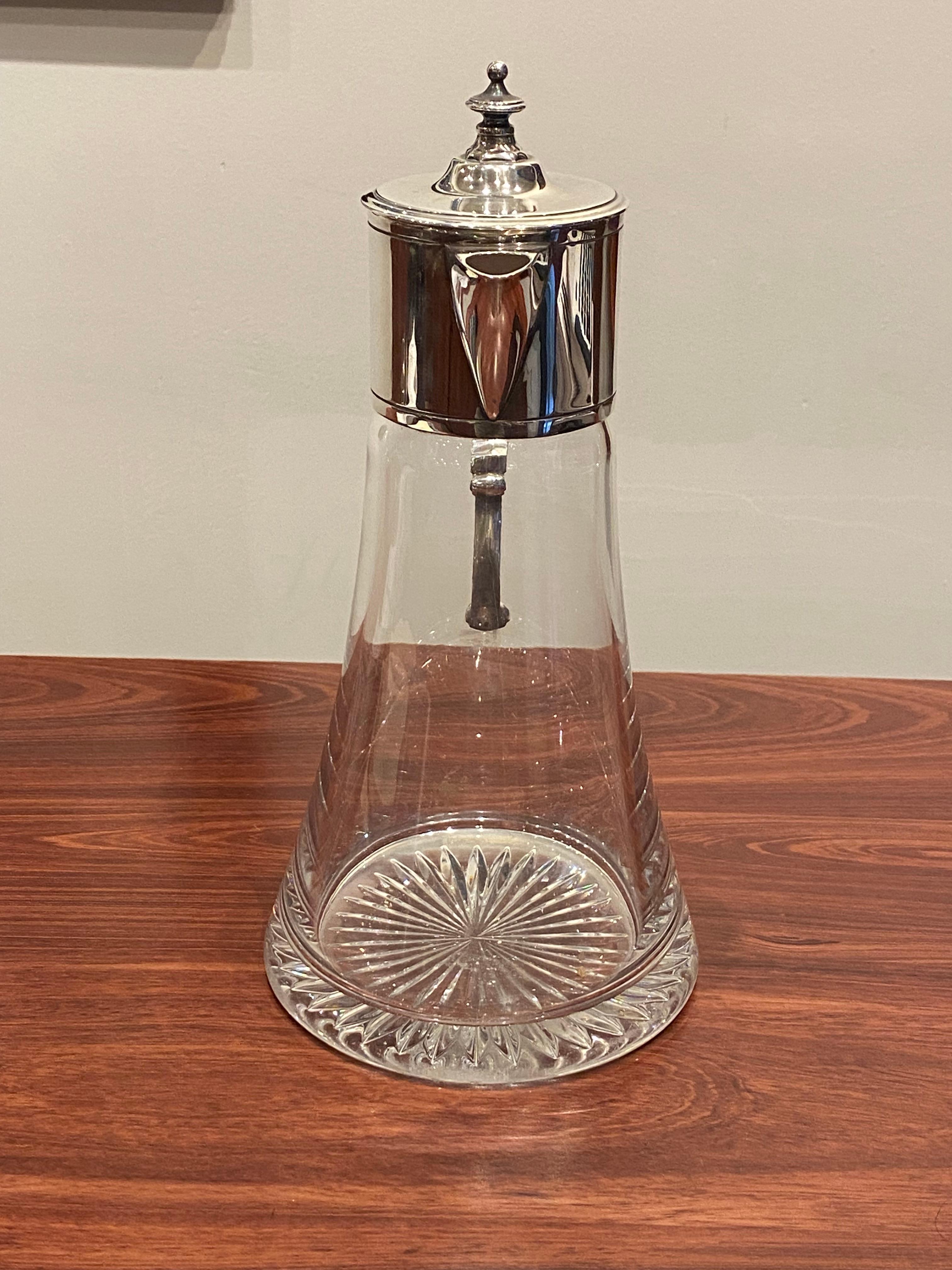Art-Nouveau 1940's Silver Plated Claret Jug by Topazio Casquinha, Portugal. For Sale 2