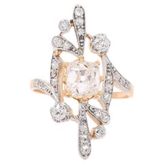Art Nouveau 2.00 Carat GIA Old Mine Cut Diamond Engagement Ring
