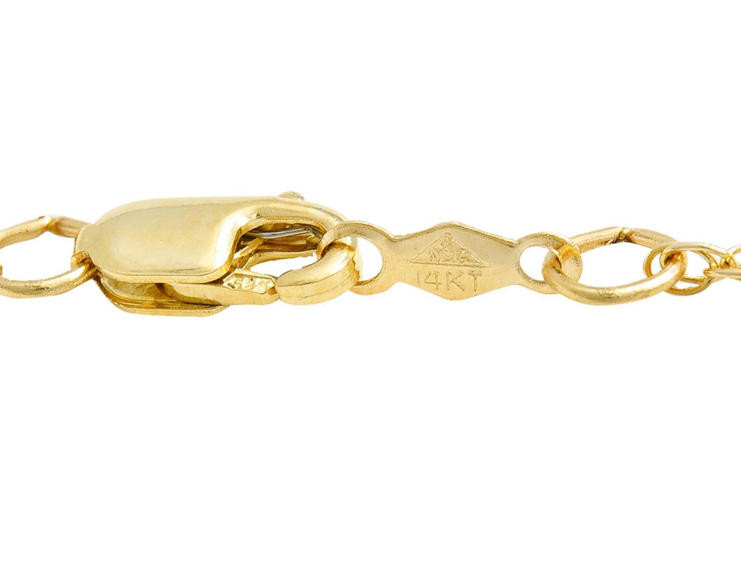 Art Nouveau 20.95 Carats Aquamarine 18 Karat Tri-Colored Gold Floral Pendant 2