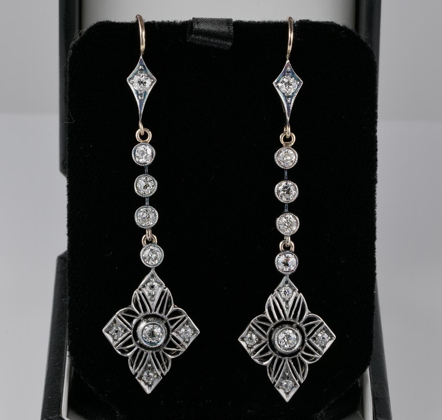 Art Nouveau

Art Nouveau was more than just a style, it was a mindset that followed the philosophical idea that “art should be a way of a way of life”
This outstanding pair of drop earrings are just witness of that period movement, 1900 ca
Wearing