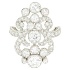 Bague grappe de diamants Art nouveau de 3,05 carats, c. 1920