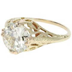 Antique Art Nouveau 3.15 Carat Old European Cut Diamond GIA Certified