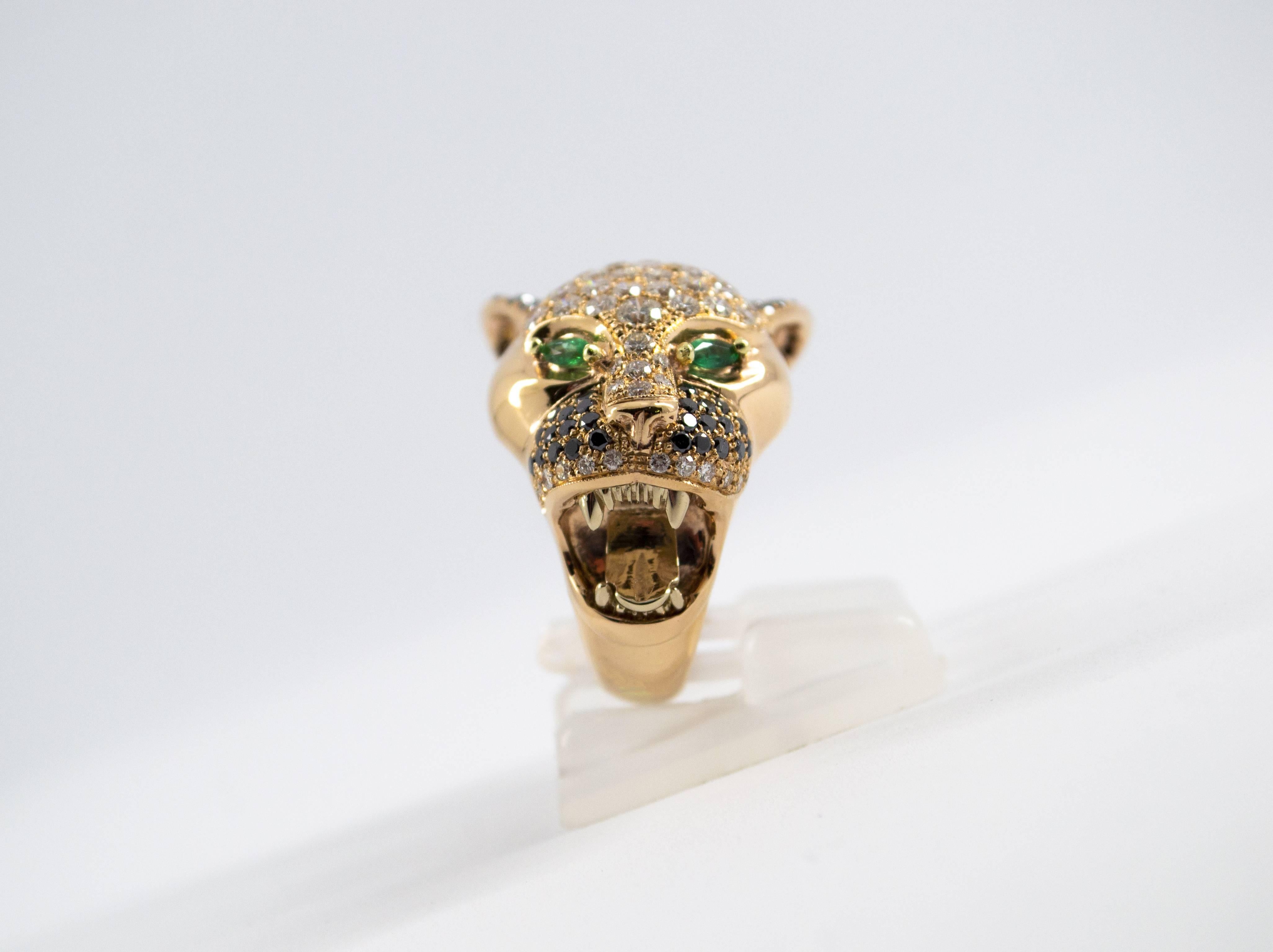 Art Nouveau 3.60 Carat White Diamond Emerald Yellow Gold 