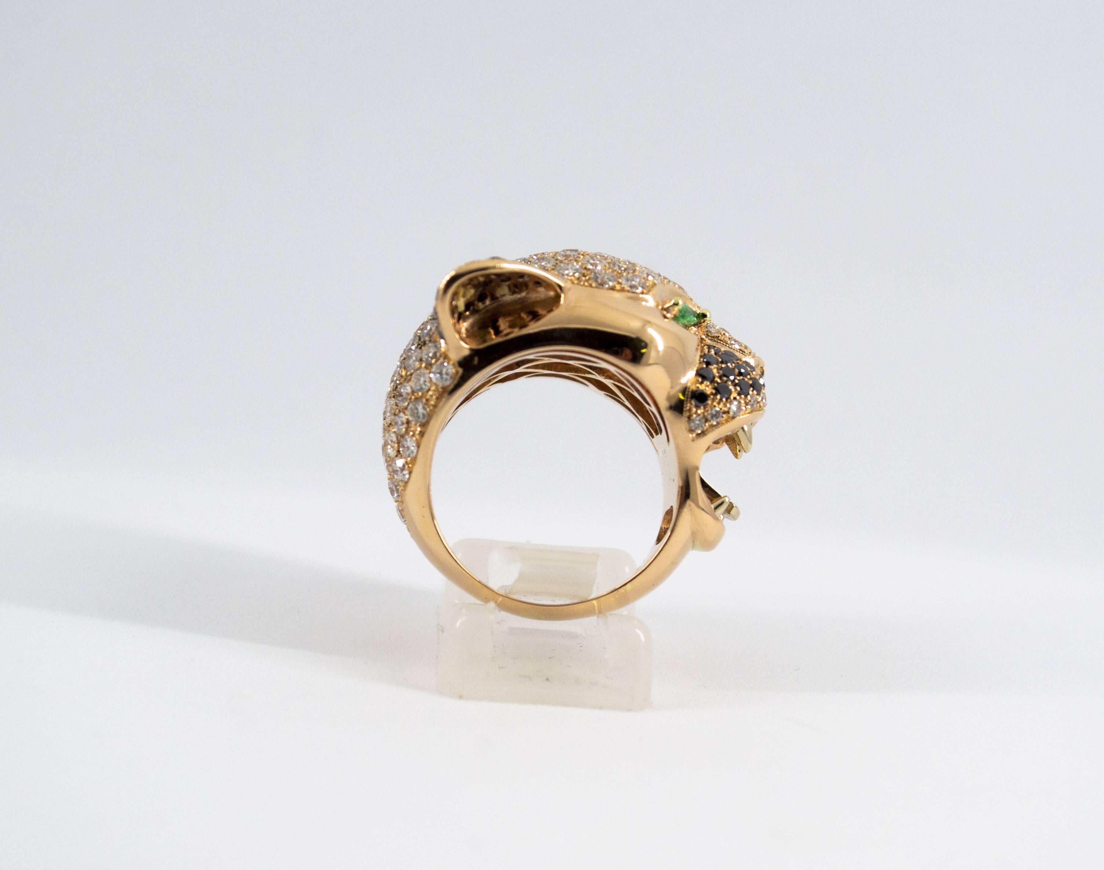 Art Nouveau 3.60 Carat White Diamond Emerald Yellow Gold 