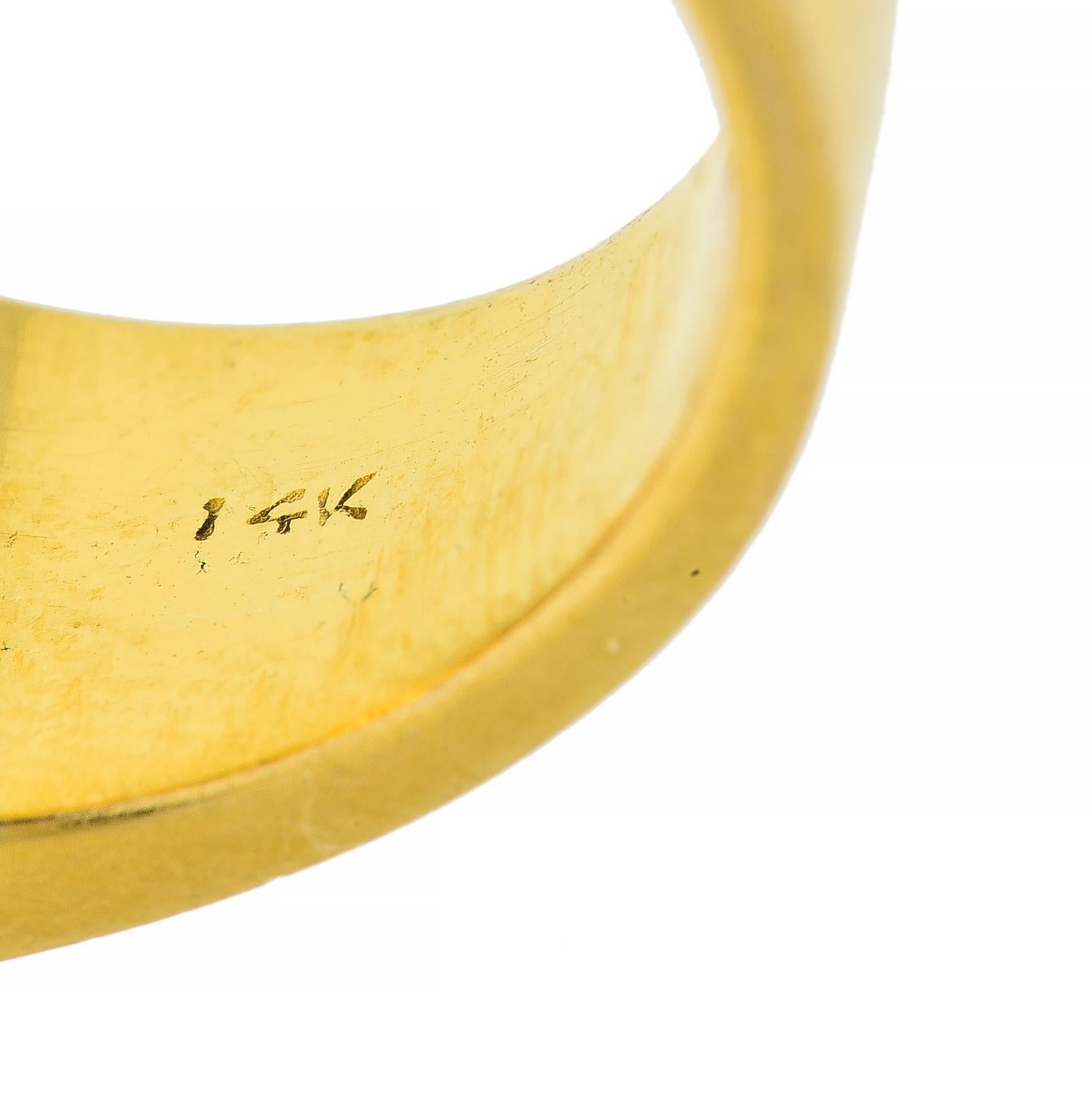 Art Nouveau 4.57 CTW Zircon 14 Karat Yellow Gold Winged Serpent Ring For Sale 8