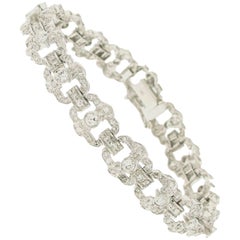Vintage Art Nouveau 5 carat Diamonds Gold Bracelet