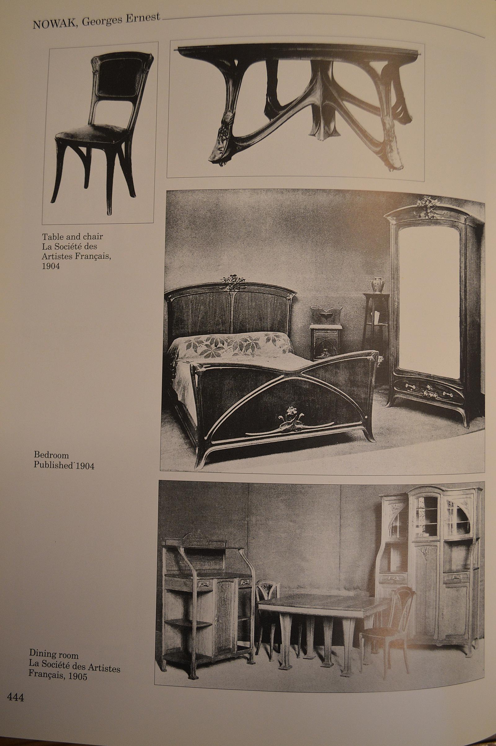 Art Nouveau 5-Legged Dining Table in Walnut by G.E.Nowak, France, circa 1905 13