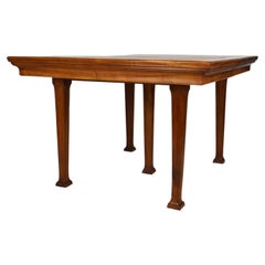 Antique Art Nouveau 5-Legged Dining Table in Walnut by G.E.Nowak, France, circa 1905