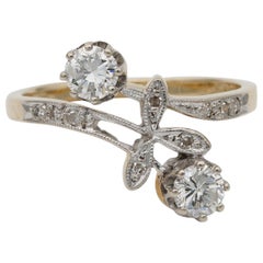 Art Nouveau .50 Carat Diamond You and Me Ring