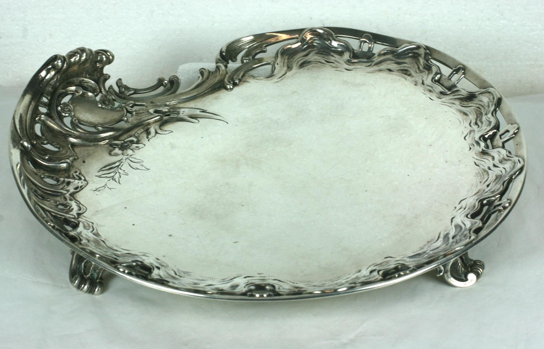 Art Nouveau 800 Silver Card Tray 2