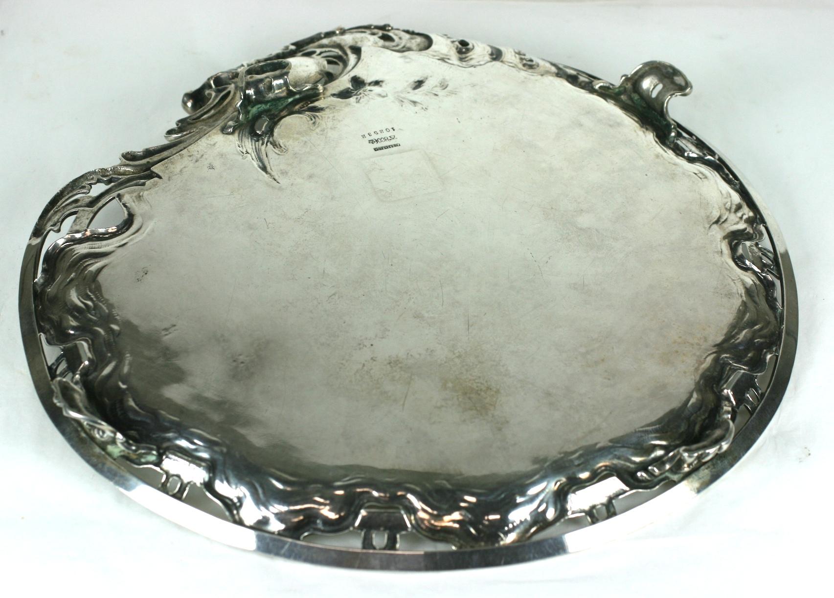 Art Nouveau 800 Silver Card Tray 4