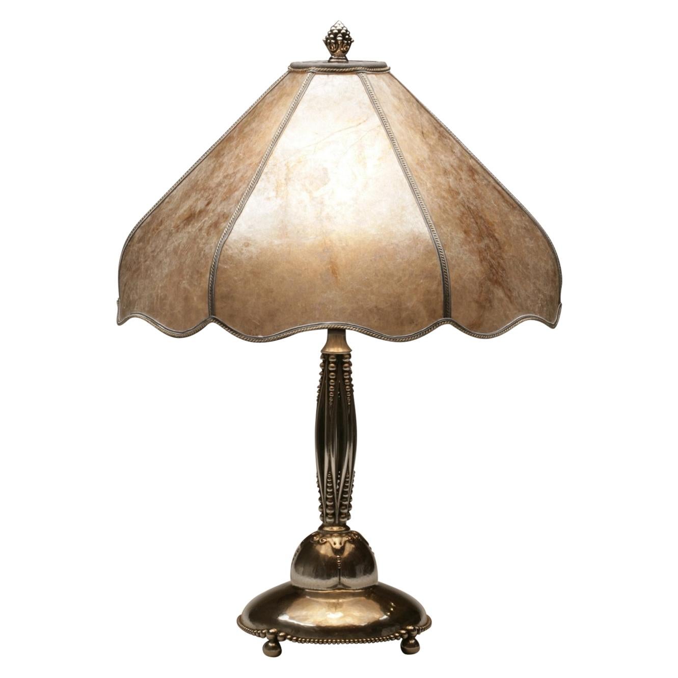 Art Nouveau 830 Silver Table Lamp by K. Andersen For Sale