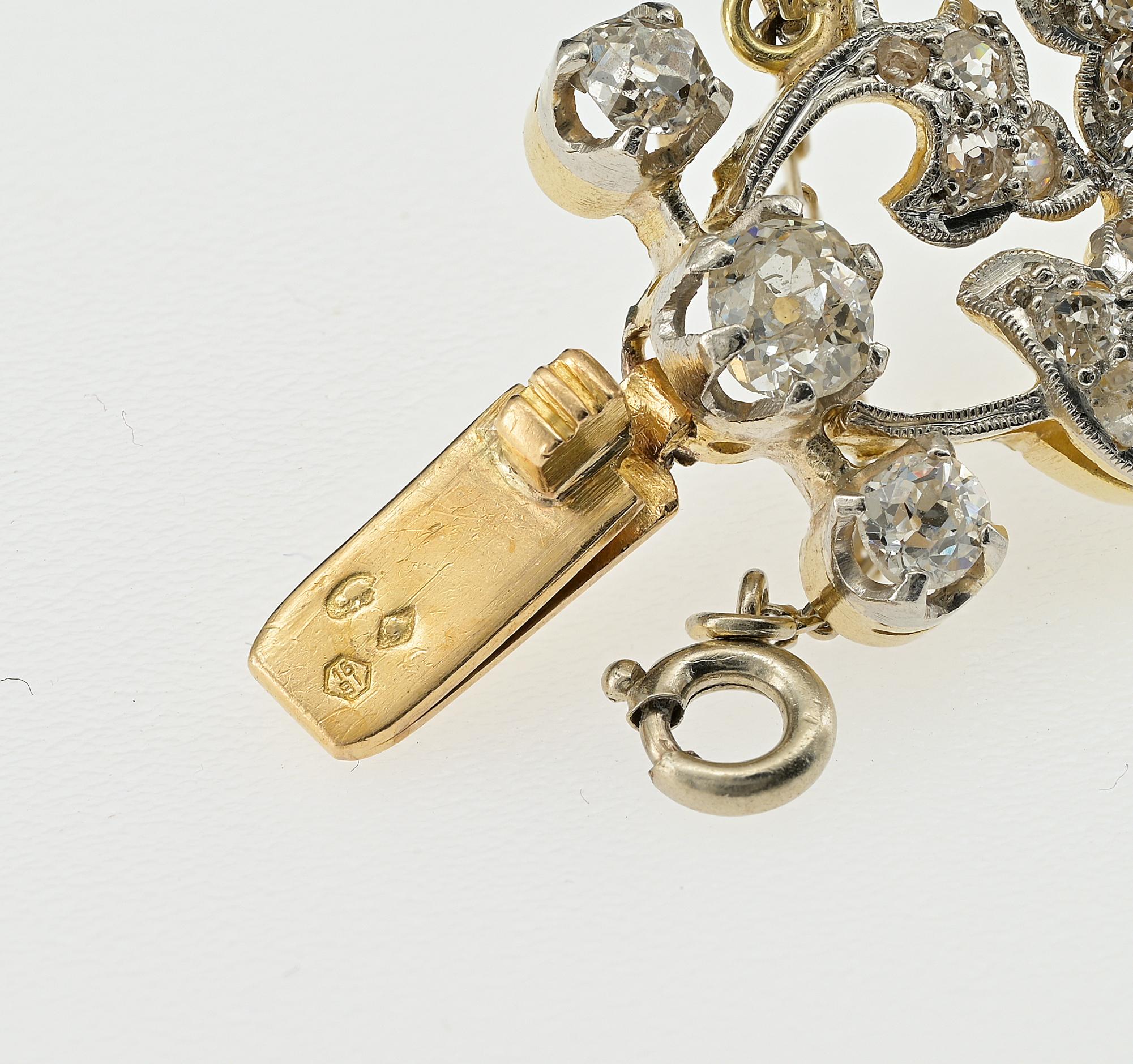 Art Nouveau 9.50 Ct Diamond Natural Pearl 18 Kt Platinum Bracelet For Sale 2