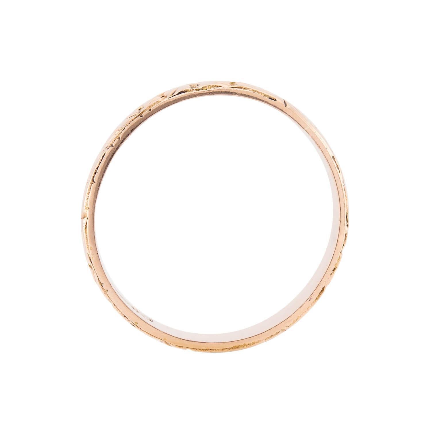 Art nouveau Art Nouveau 9k Leaf Motif Band en vente