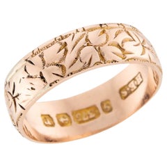 Art Nouveau 9k Leaf Motif Band