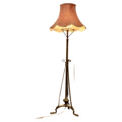 Antique Art Nouveau Adjustable Brass Floor Lamp Standard Lamp   