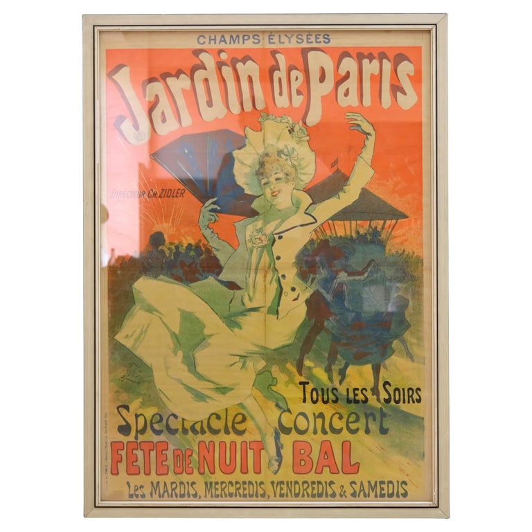 Art Nouveau Advertising Poster for the ball JARIN DE PARIS at the