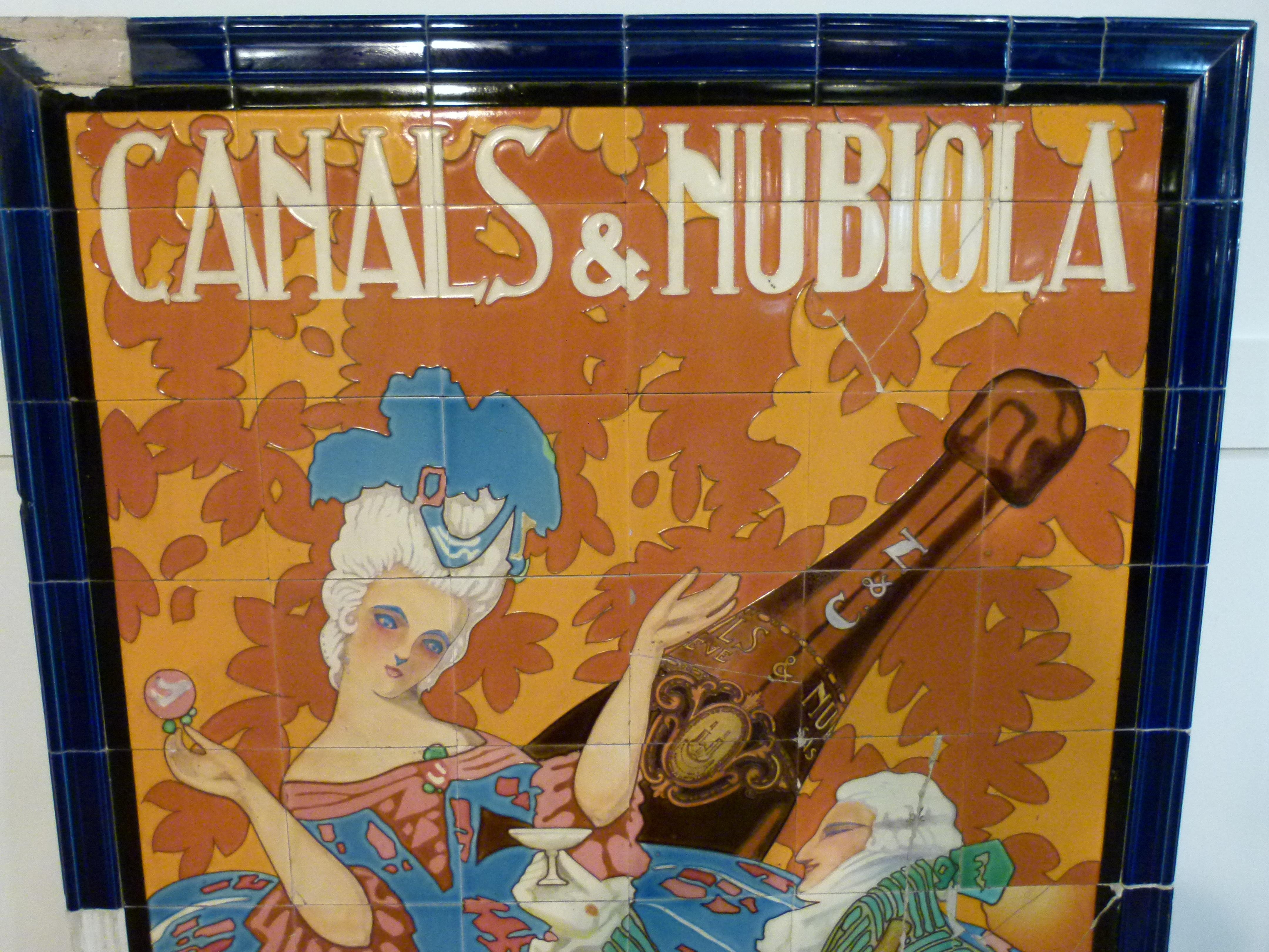 Mosaic Art Nouveau Advertising Tile Poster from Canals&Nubiola's Wine Cellar