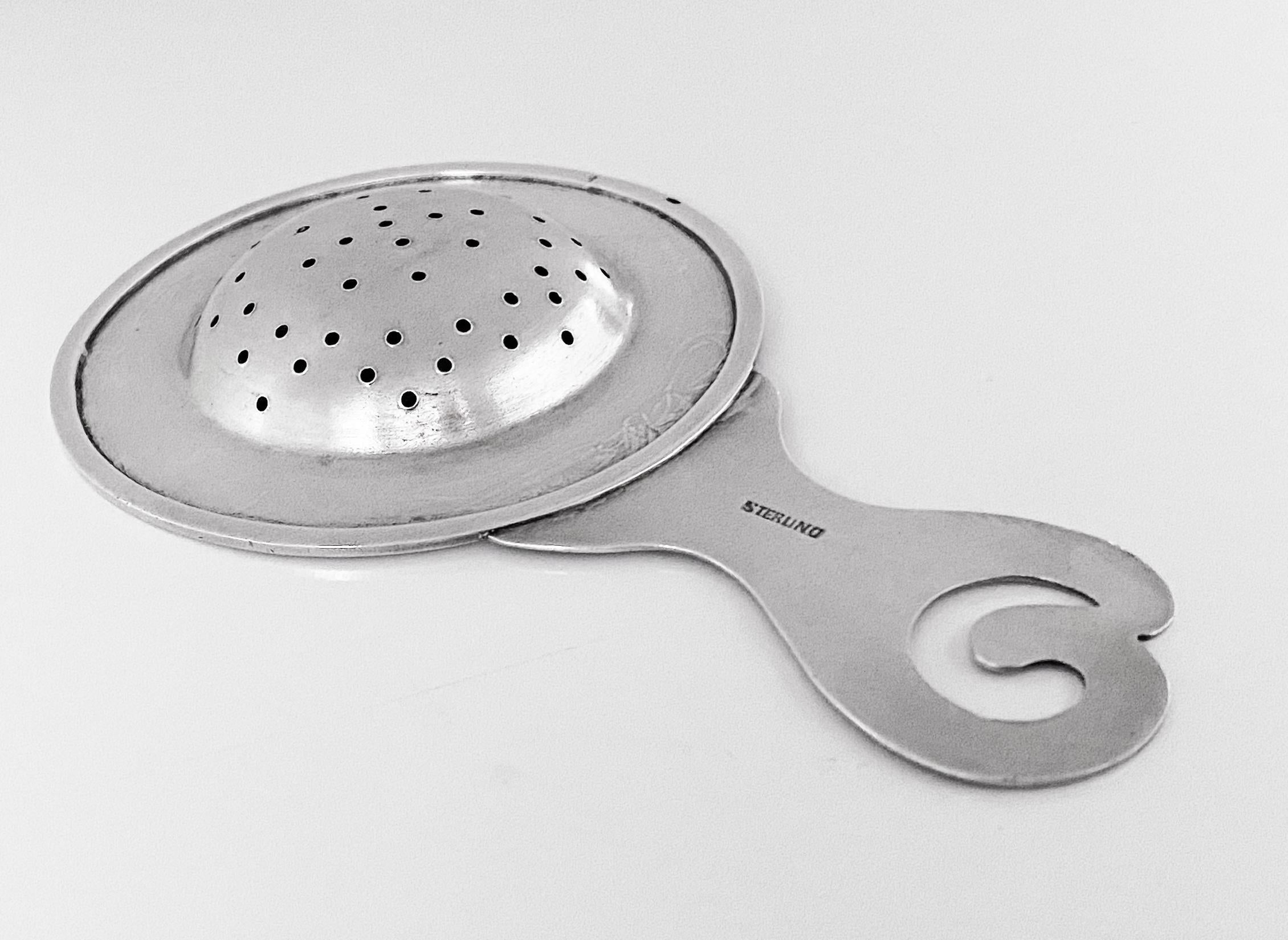 Ästhetisches Sterlingsilber-Teetrainer im Jugendstil, um 1890 im Angebot 1