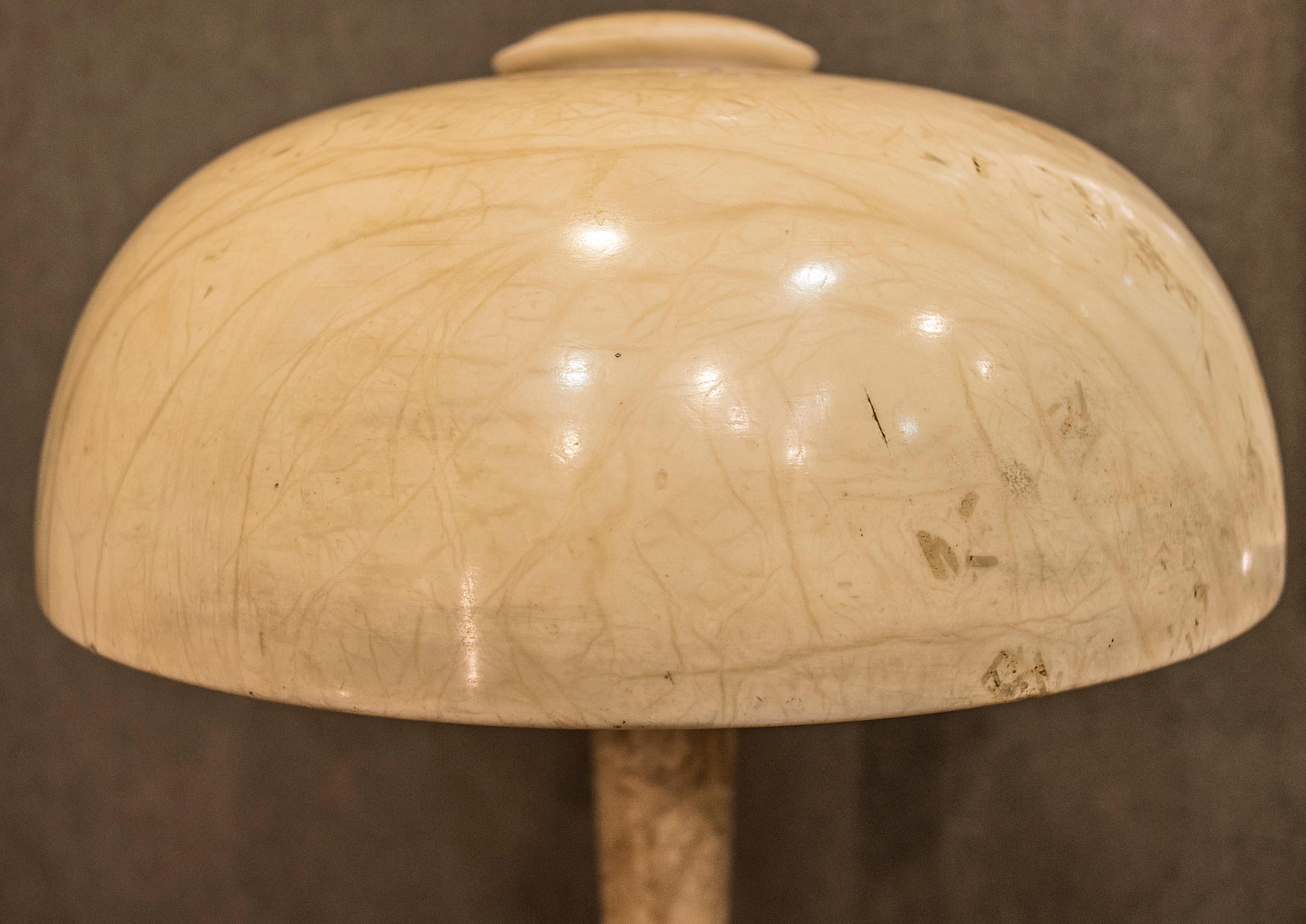 Art Nouveau French  table lamp in Alabaster Beige Mushroom Shaped , 1900 3