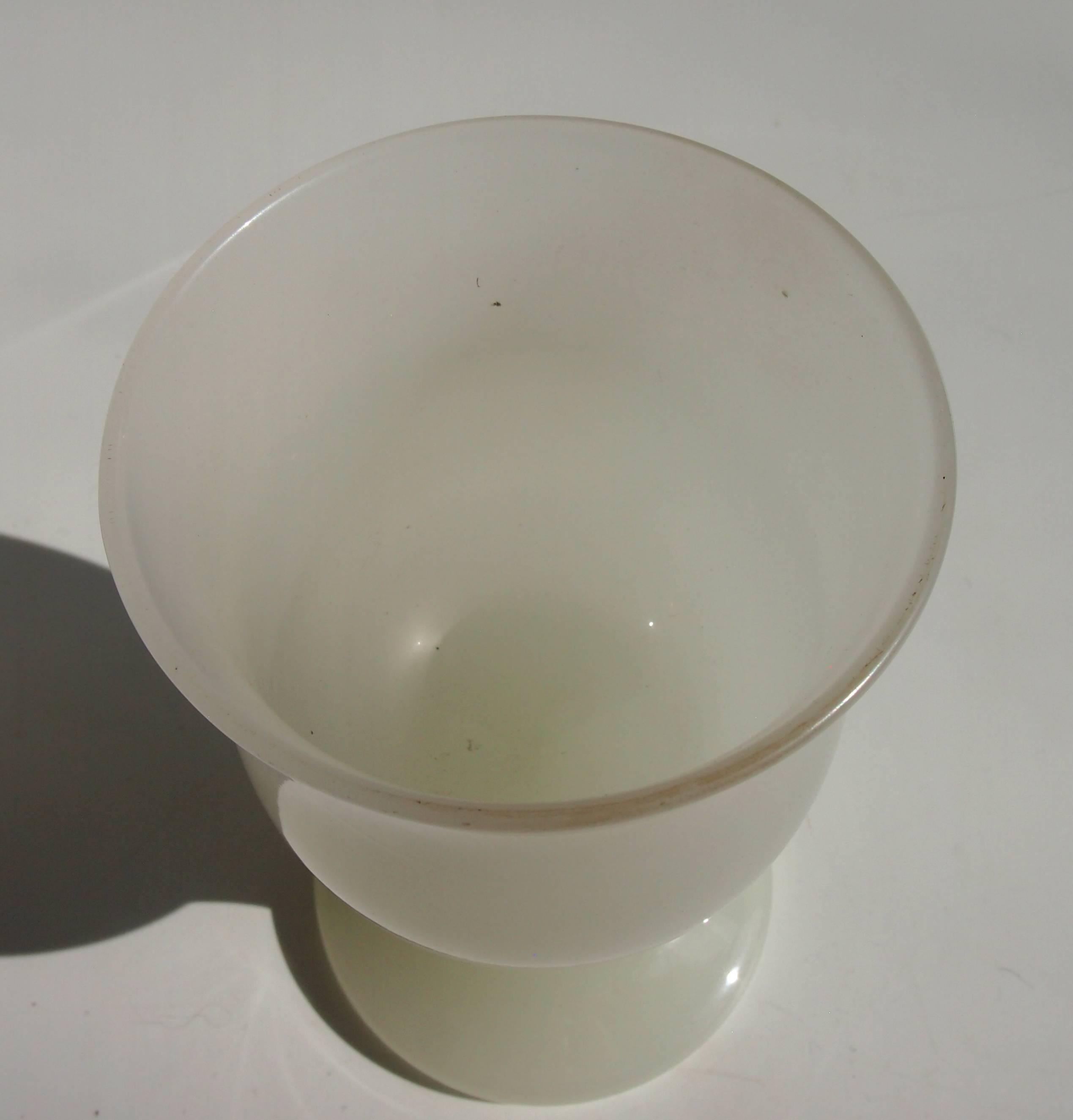 A superb Art Nouveau all white or pale clambroth Alabaster goblet vase by Stevens and Williams originally from their own museum and probably unique. Alabaster glass was first created by Frederick Carder at Stevens and Williams before he emigrated to