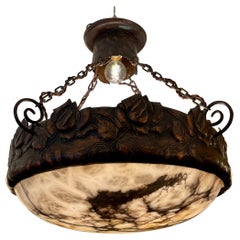 Art Nouveau Alabaster Pendant, Sweden, 1910