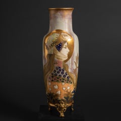 Art Nouveau Allegory of Germany Portrait Vase by Kannhäuser for RStK Amphora