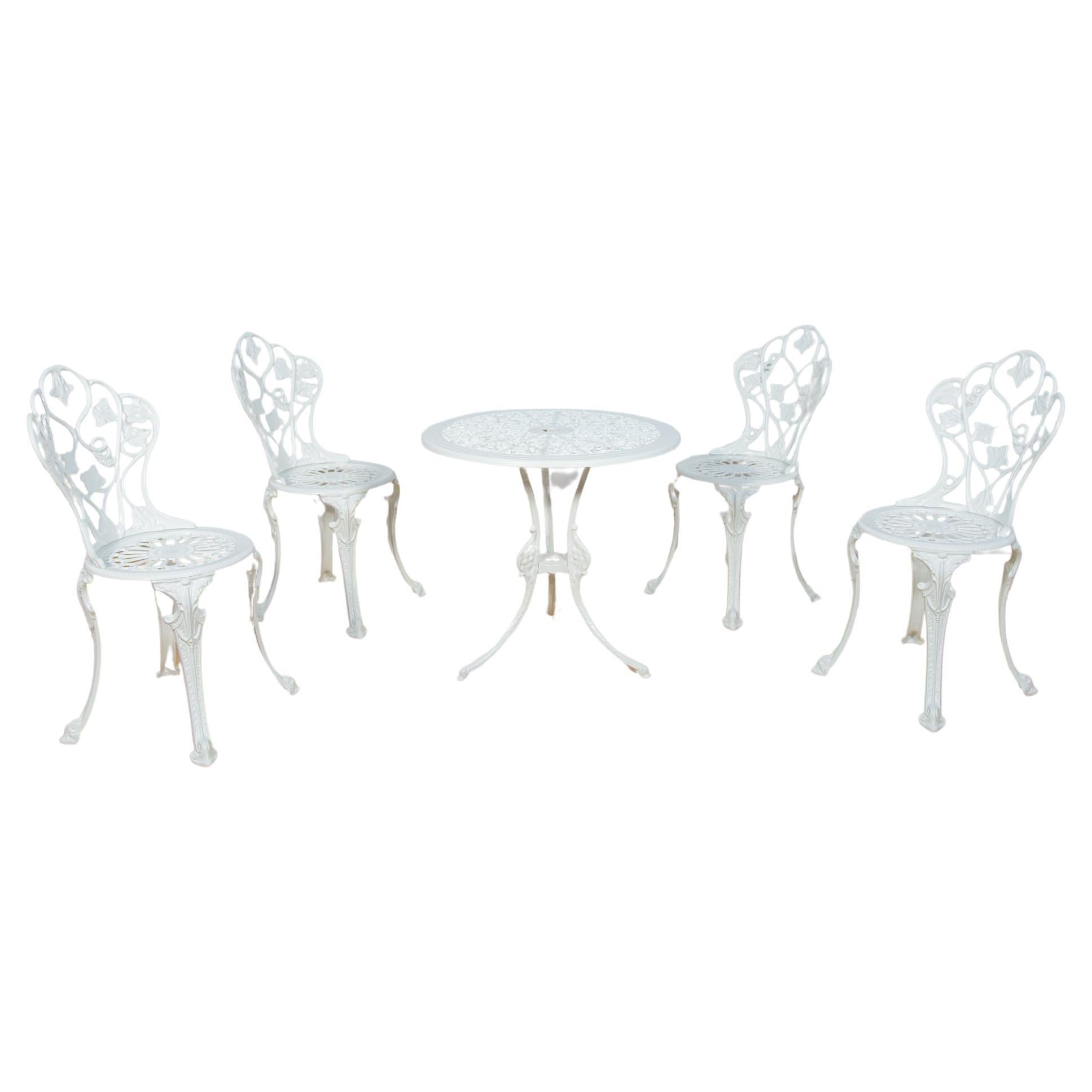 Chaises de jardin Art Nouveau en aluminium, 1950, Royaume-Uni, lot de 5