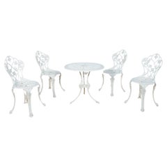 Chaises de jardin Art Nouveau en aluminium, 1950, Royaume-Uni, lot de 5