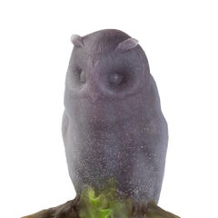 Art Nouveau Amalric Walter Pâte-de-verre "Owl" Vide poche