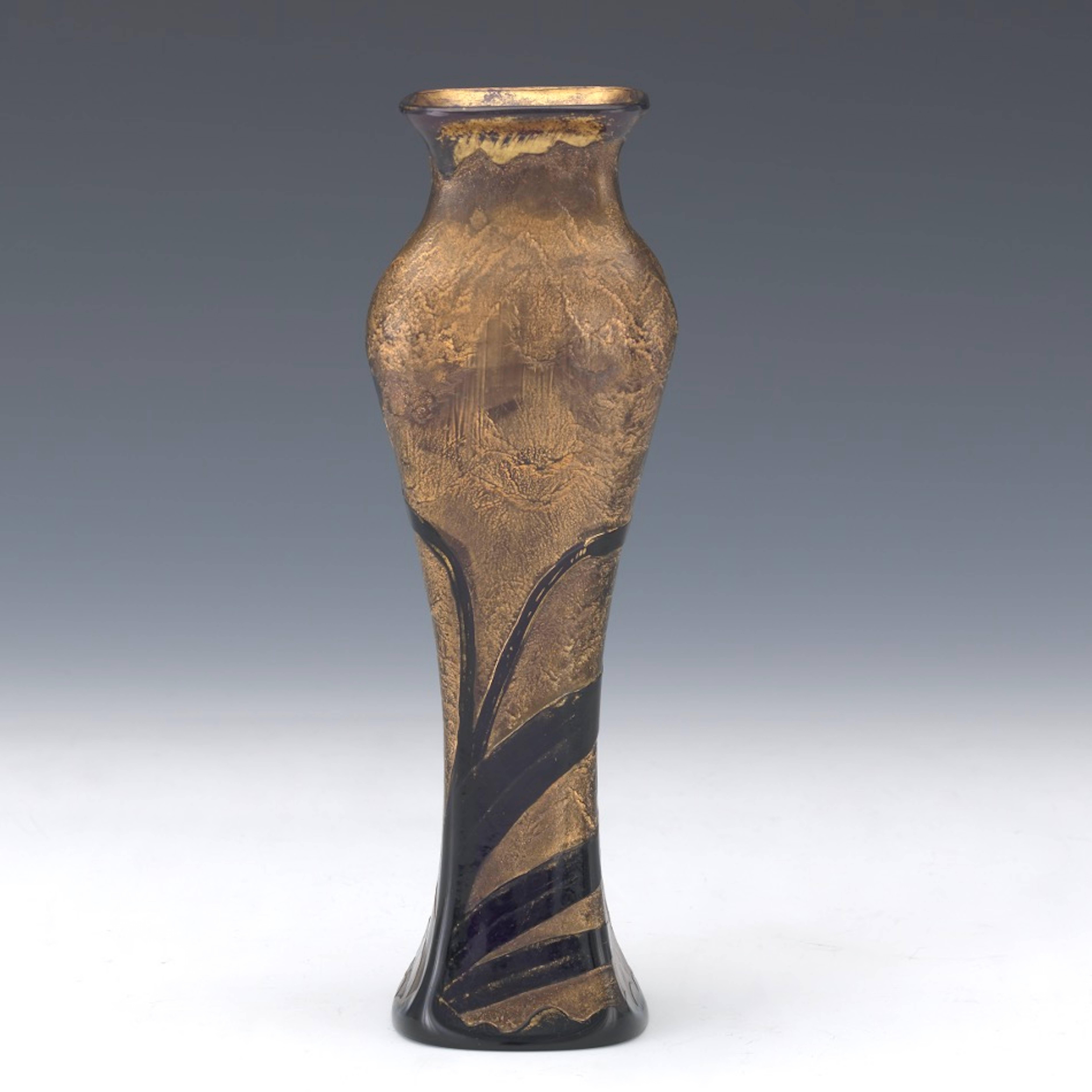 Art Nouveau Amethyst Cameo Glass Vase, by Moser In Excellent Condition In Atlanta, GA