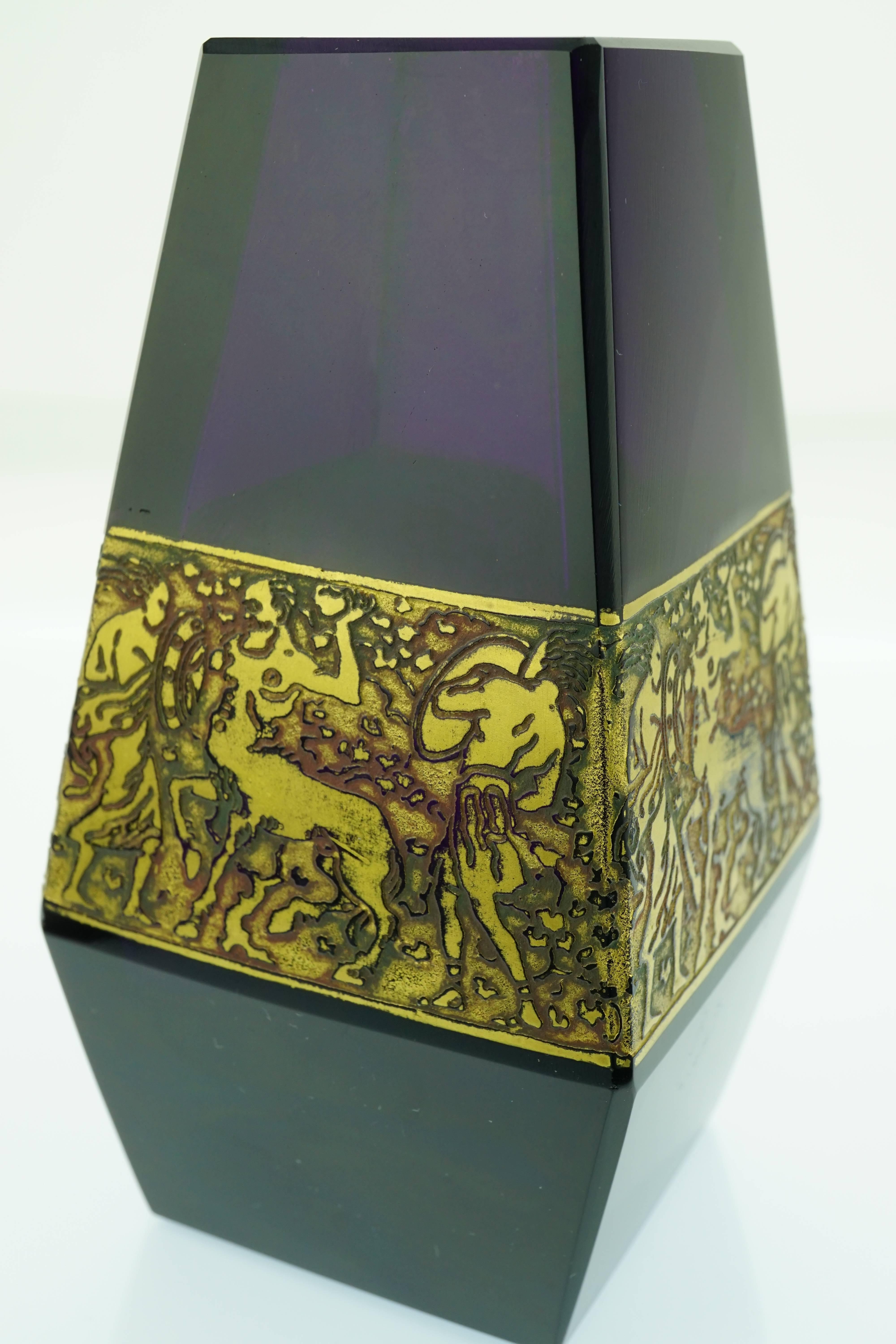 Czech Art Nouveau Amethyst Moser Vases For Sale