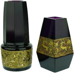 Art Nouveau Amethyst Moser Vases