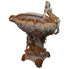 Art Nouveau Amphora Figurative Vase Center Bowl