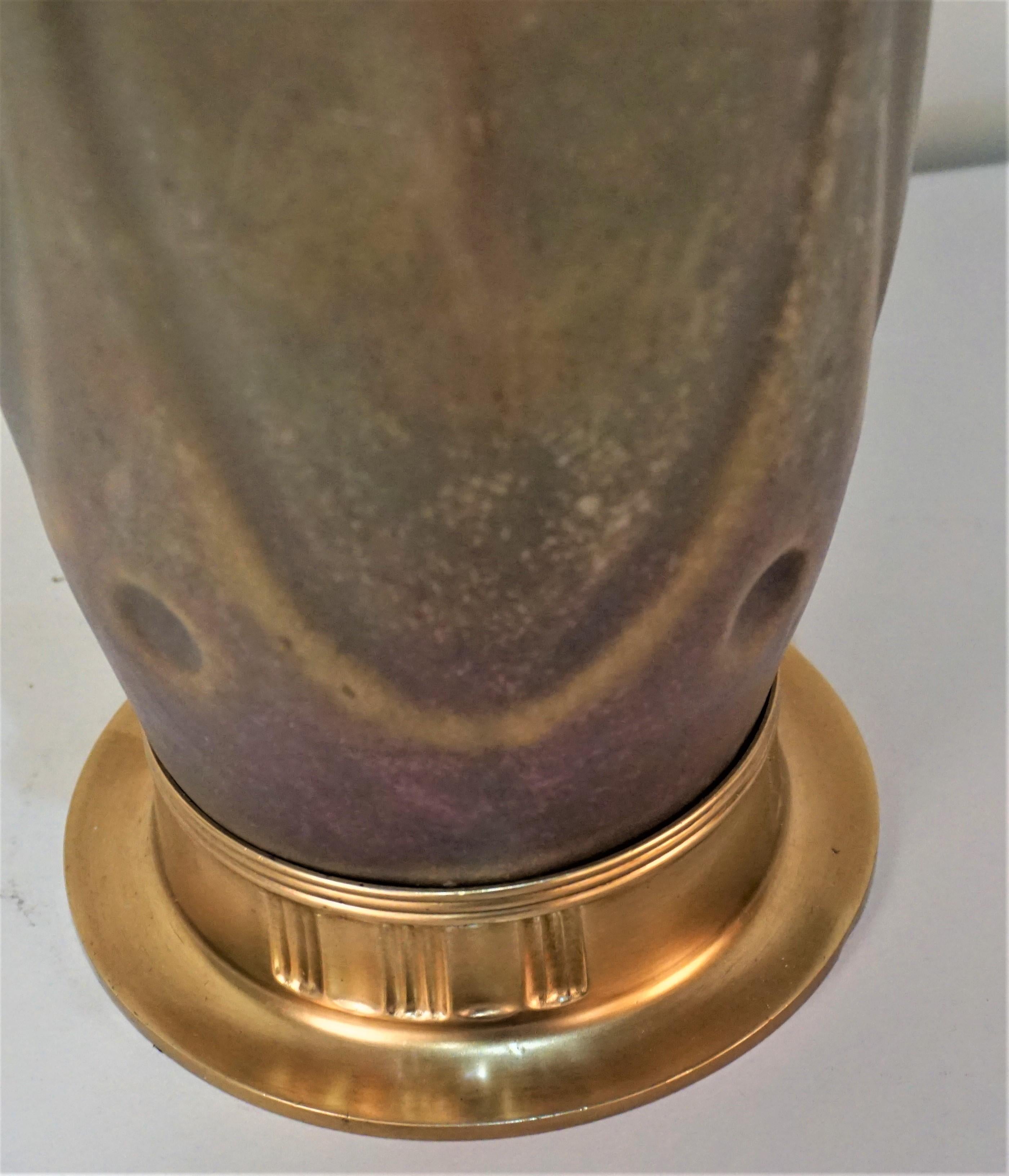 Bronze Vase Art Nouveau Amphora en poterie et bronze