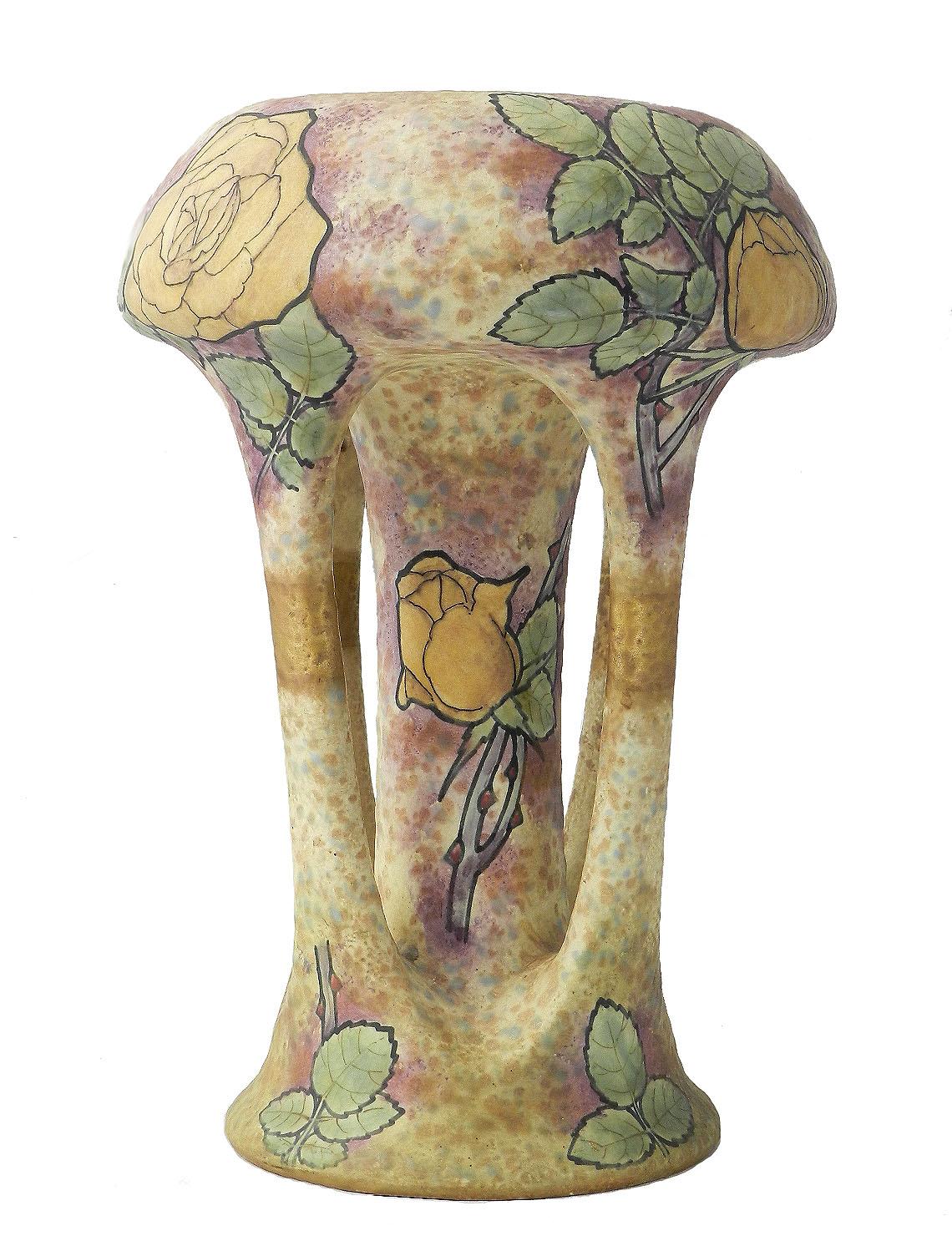 Art Nouveau Amphora vase by Amphora, Austria, circa 1900
Large
Hand decorated
Superb quality marked to base with crown and number
Excellent condition for its age
Manufactured for Riessner, Stellmacher & Kessel (RStK) Amphora of Turn-Teplitz,