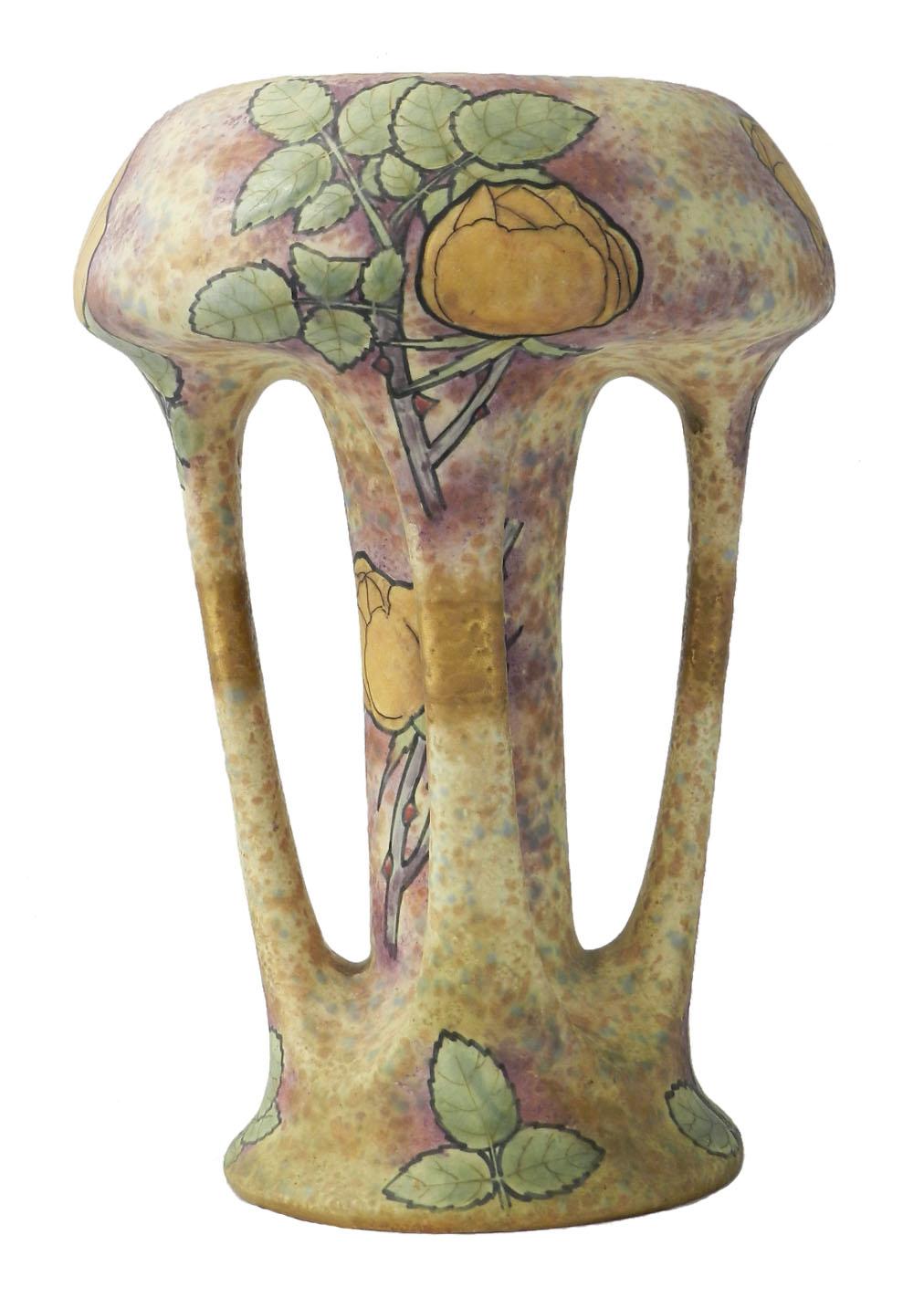 Art Nouveau Amphora Vase by Amphora, Austria, circa 1900 1