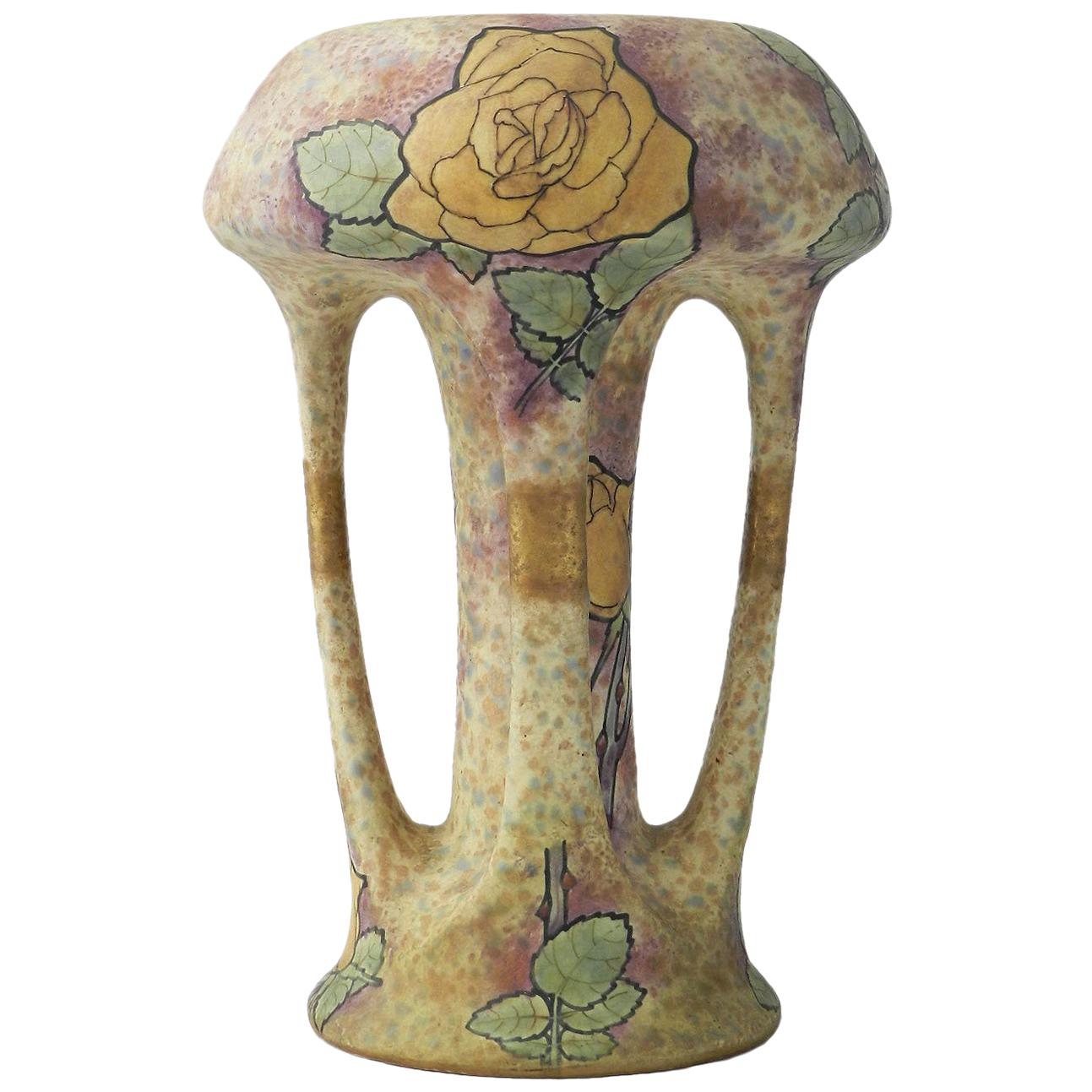 Art Nouveau Amphora Vase by Amphora, Austria, circa 1900 For Sale