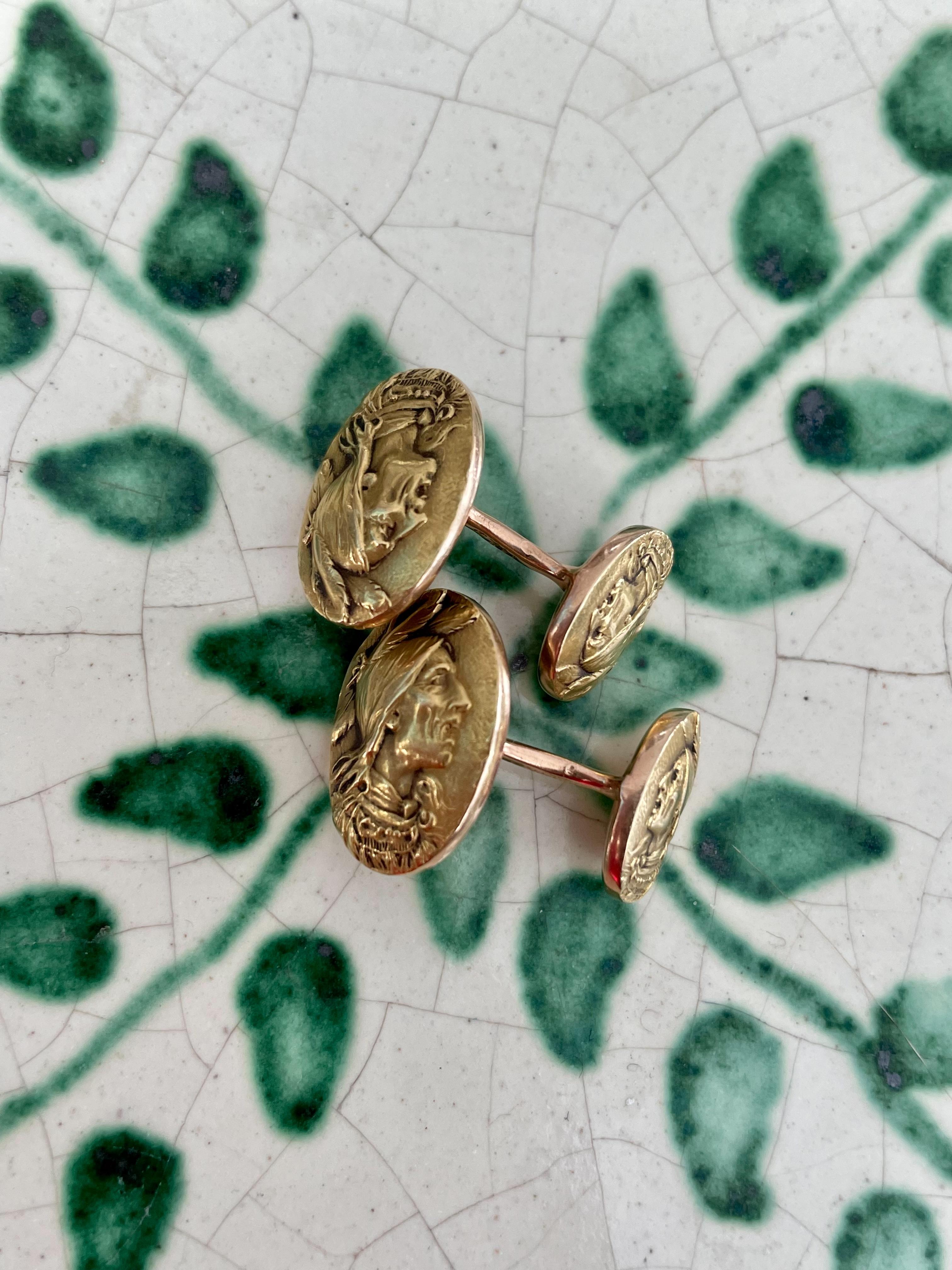 antique gold cufflinks