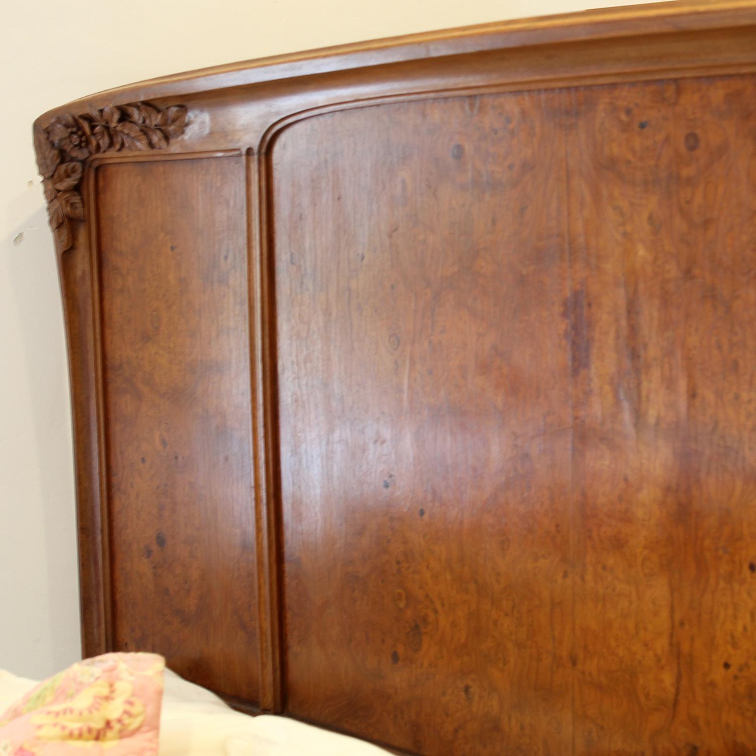Art Nouveau Antique Bed in Burr Walnut, WK194 2