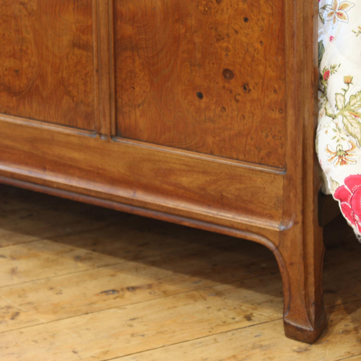 Inlay Art Nouveau Antique Bed in Burr Walnut, WK194