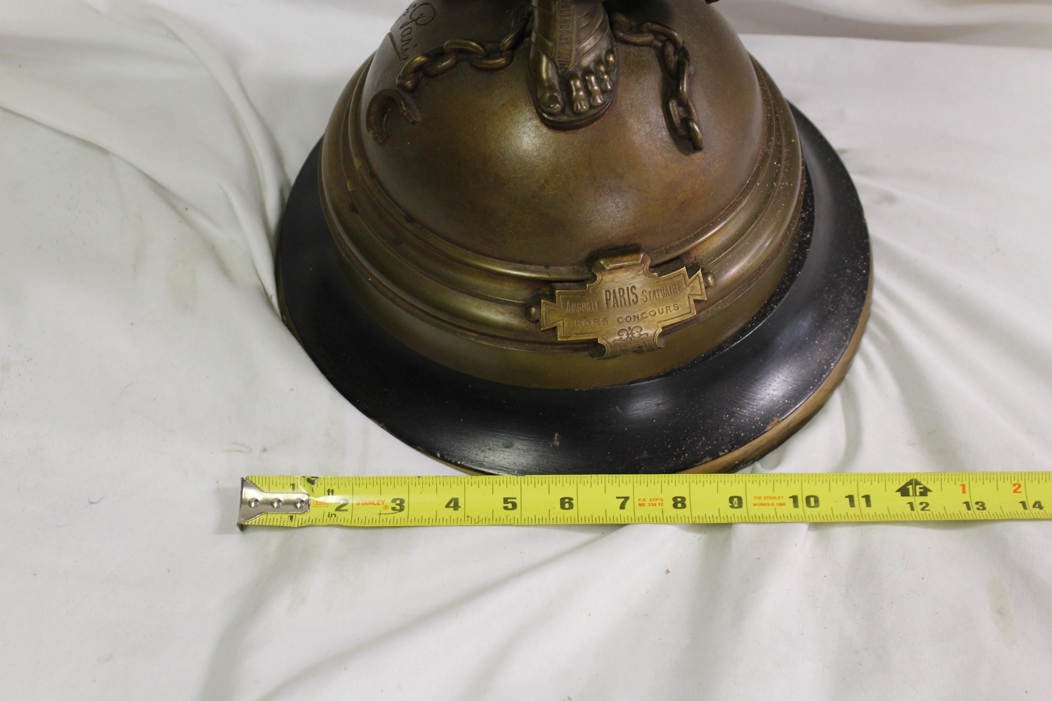 Art Nouveau Dama Antigua Bronce Siglo XIX Grande en venta 7