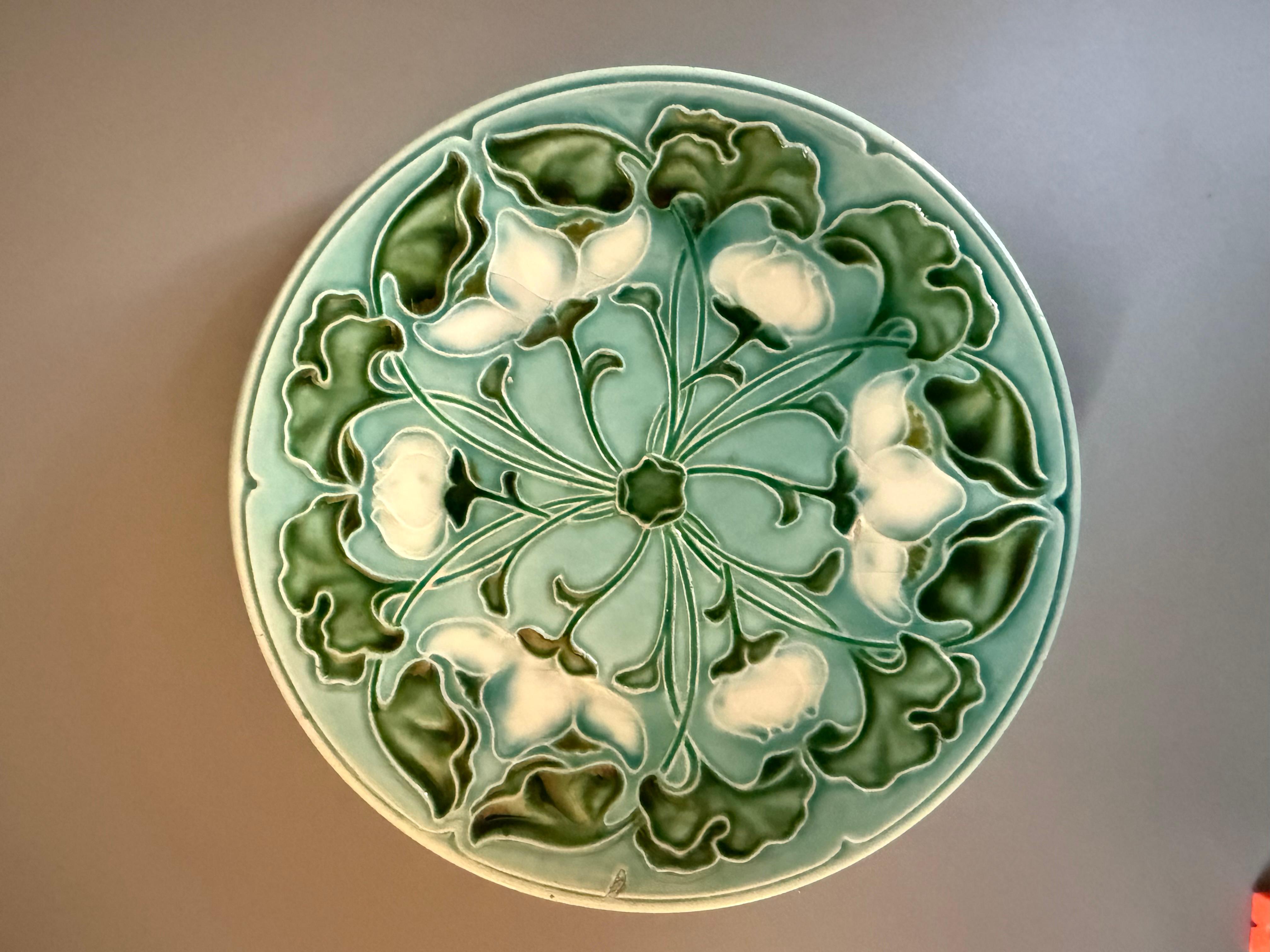 Smaltato Arte antica maiolica Villeroy & Boch  4 tavole Fine del XIX secolo in vendita