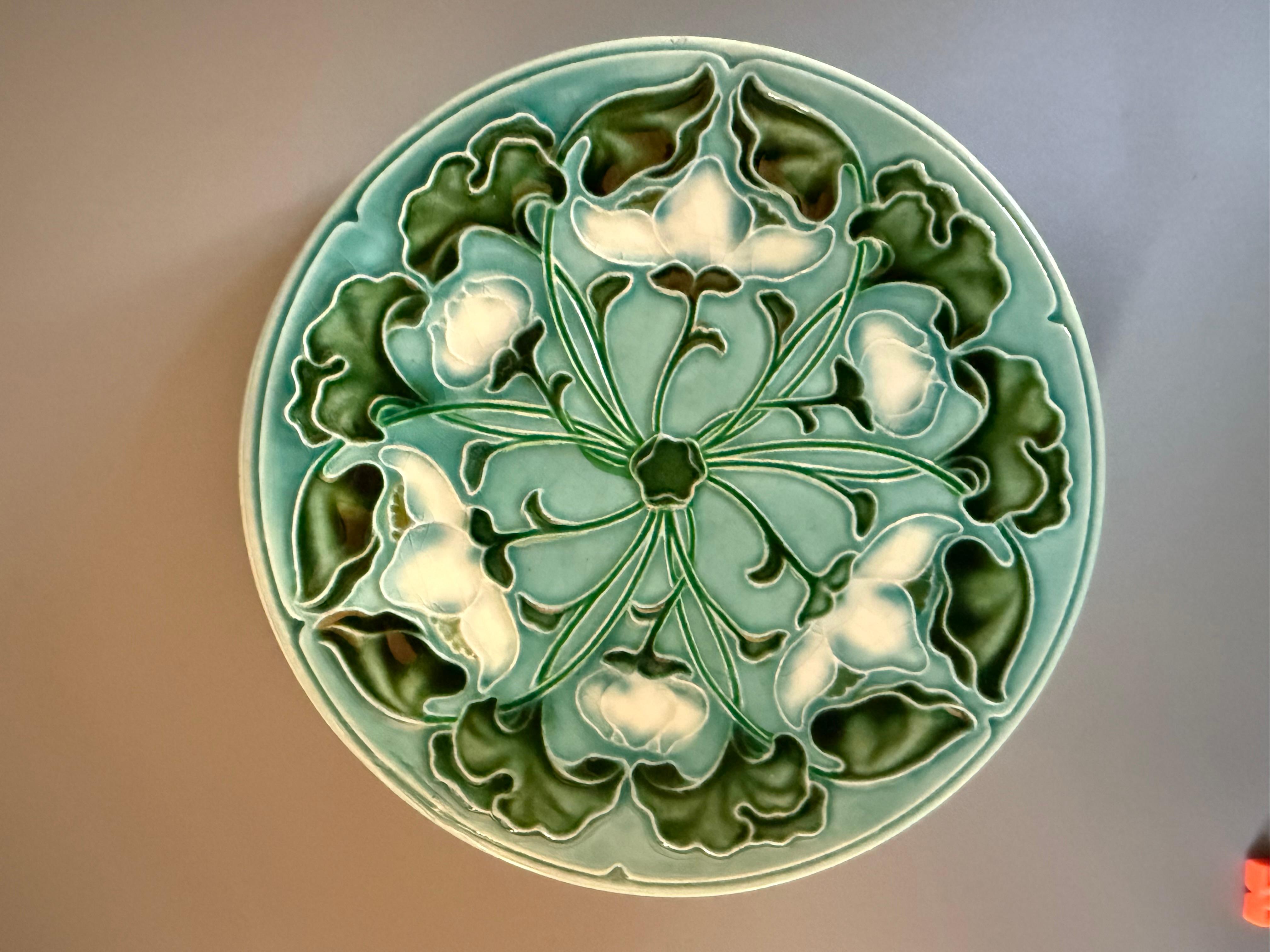Arte antica maiolica Villeroy & Boch  4 tavole Fine del XIX secolo In condizioni buone in vendita a Uppsala , SE