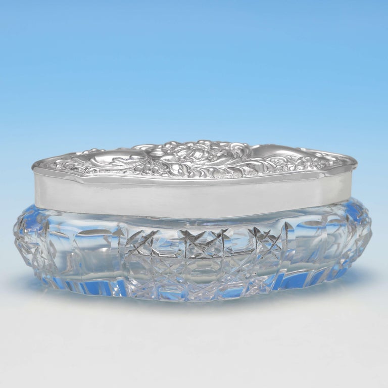 Art Nouveau Antique Sterling Silver Dressing Table Box by Henry Bushell ...