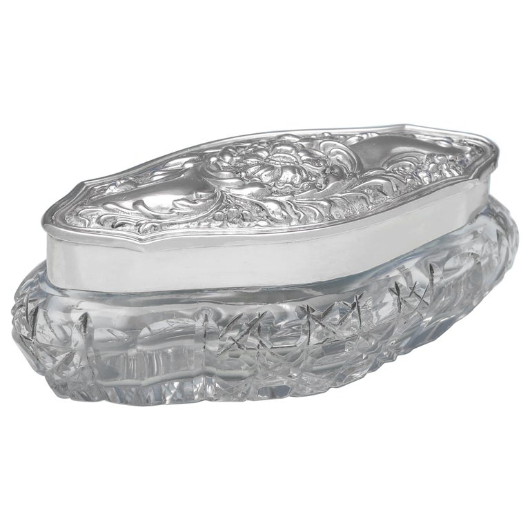 Art Nouveau Antique Sterling Silver Dressing Table Box by Henry Bushell ...
