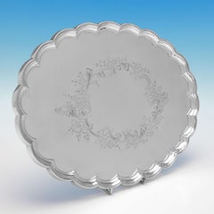 Art Nouveau Antique Sterling Silver Dressing Table Tray, Birmingham 1914