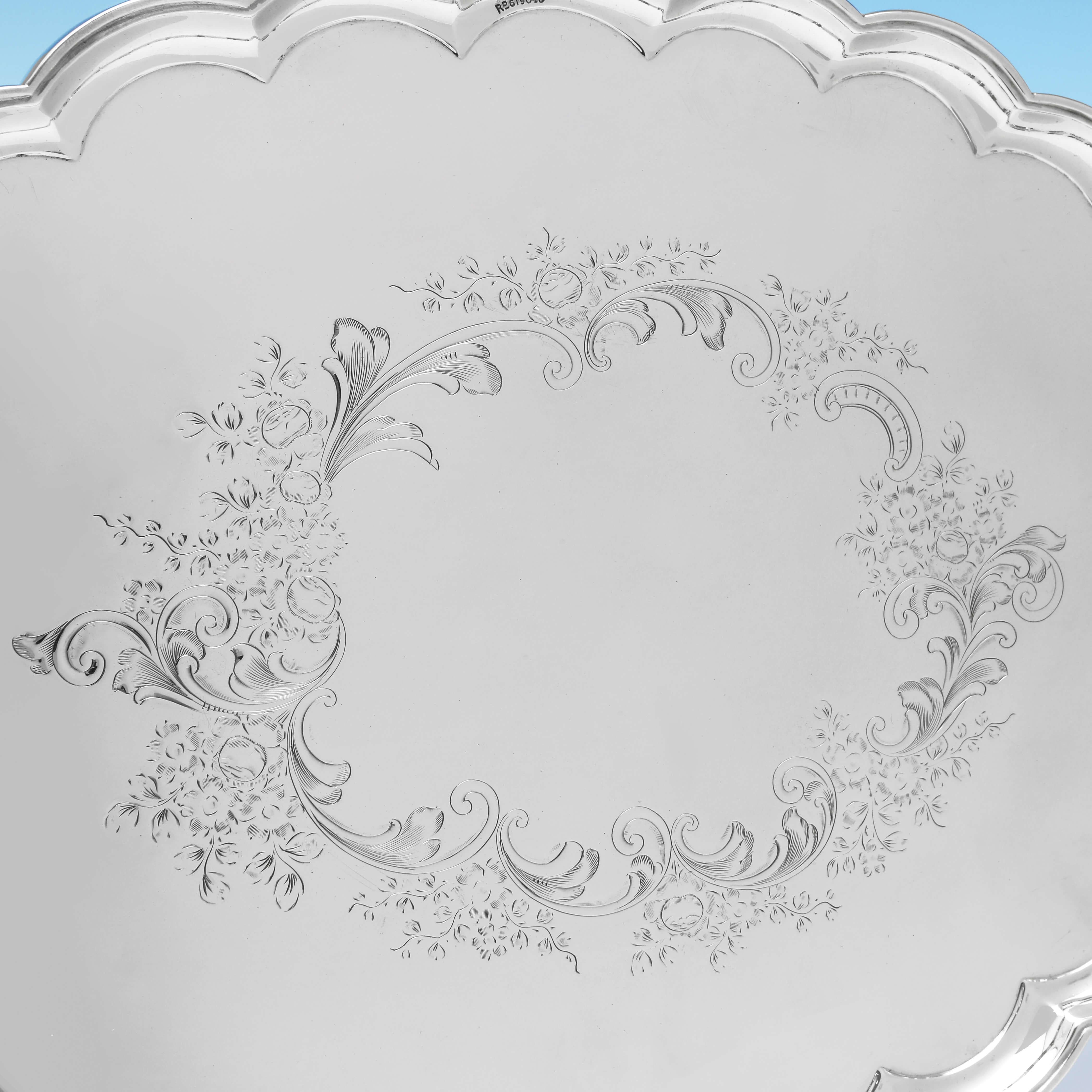 English Art Nouveau Antique Sterling Silver Dressing Table Tray, Birmingham 1914 For Sale