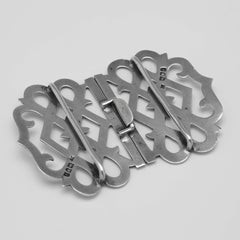 Art Nouveau Antique Sterling Silver Nurses Belt Buckle from 1901 by John Tiley