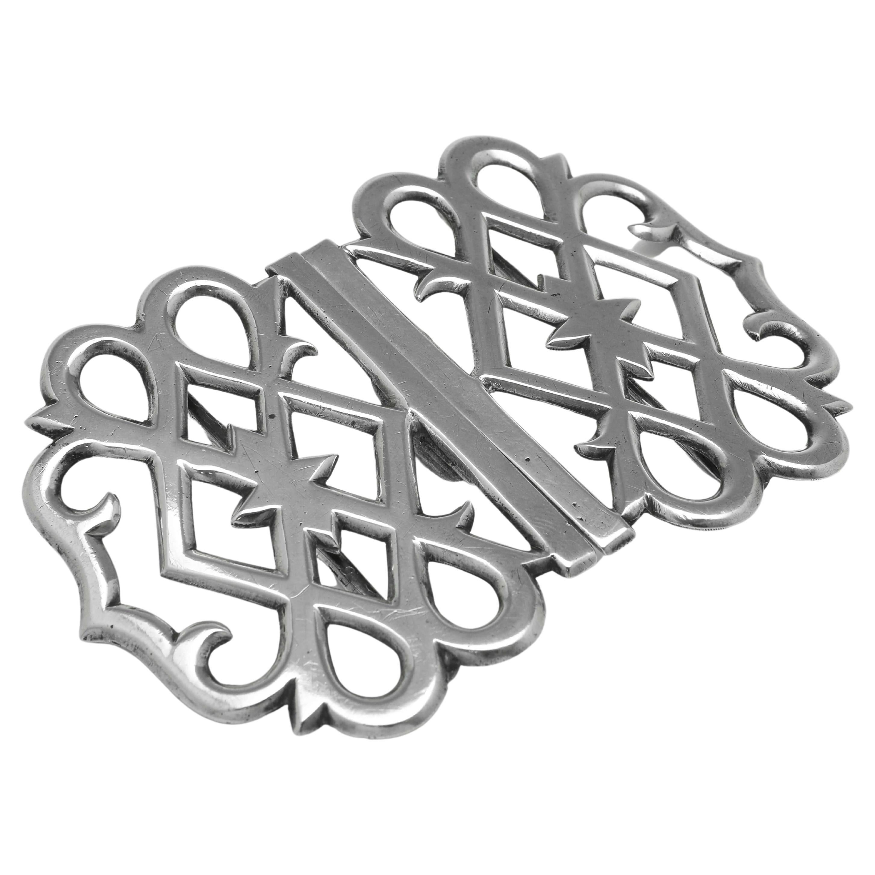 Boucle de ceinture en argent sterling Art Nouveau de 1901 par John Tiley en vente